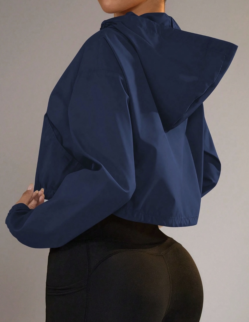 HEALTHY WHOLE LIGHTWEIGHT WOMEN’S CROPPED WINDBREAKER HOODIE