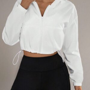 HEALTHY WHOLE LIGHTWEIGHT WOMEN’S CROPPED WINDBREAKER HOODIE